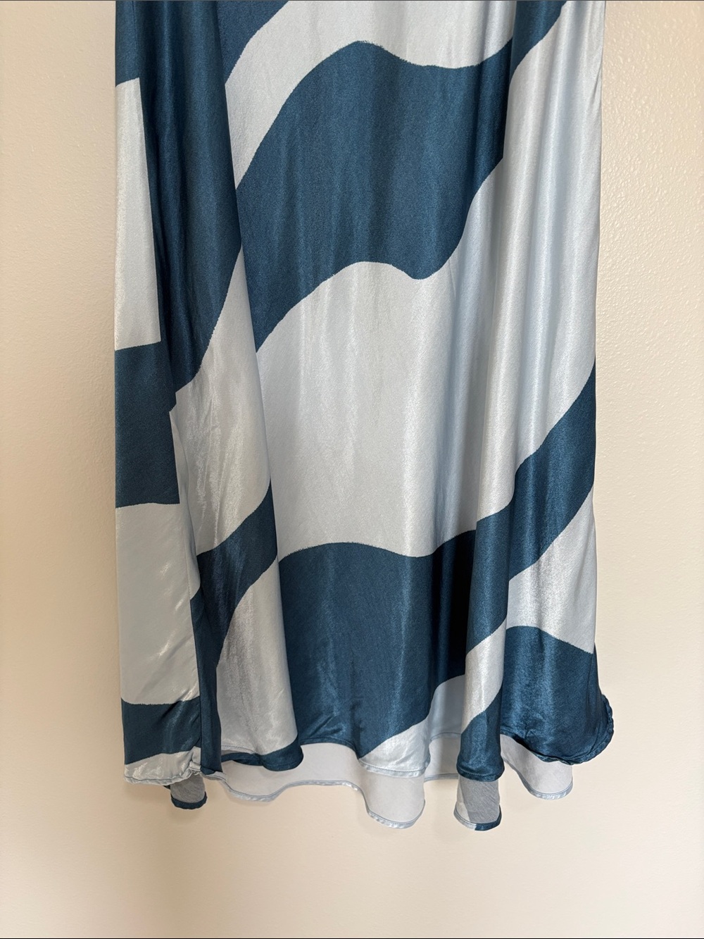 Anthropologie Silky Waves Woven Slip Maxi Pull-On Skirt Blue 2X - Picture 5 of 9
